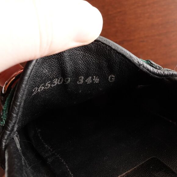 Gucci Loafers Womens SZ EU 34.5 US 4.5 BLK Leather Driving Slip On Horsebit Flat - Picture 15 of 16